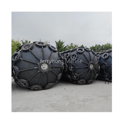 Marine Floating Fender Pneumatische Gummiverteidigung mit Reifenkettennetz